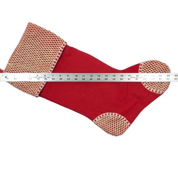 SLEIGH HILL TRADING CO. Christmas Stocking Red with Ecru Crochet Trim - Picture 7 of 10